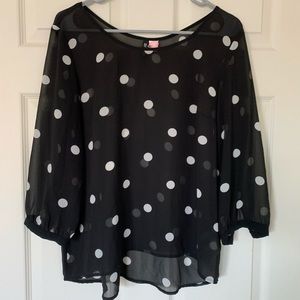 B&W Polka Dot Blouse